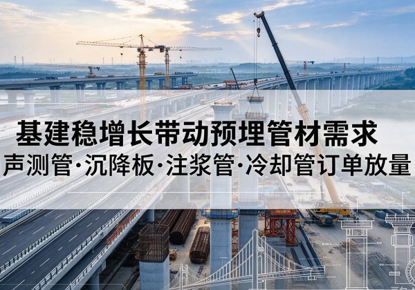 秦都基建稳增长带动预埋监测管材需求，声测管、沉降板、注浆管订单持续放量